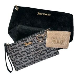 Juicy Couture Cosmetic Bag Wristlet and Wallet Lot